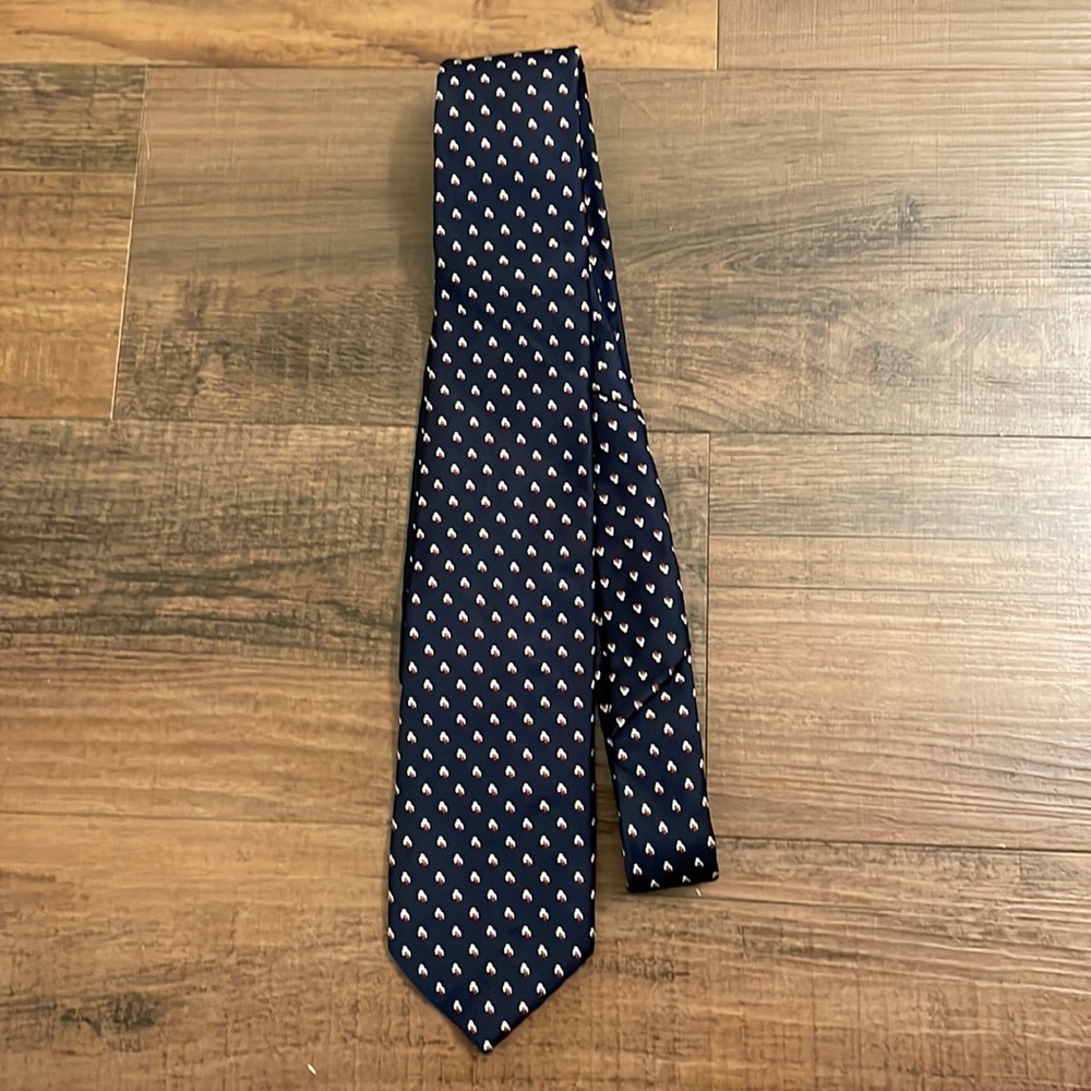 Christian Dior navy floral dot tie